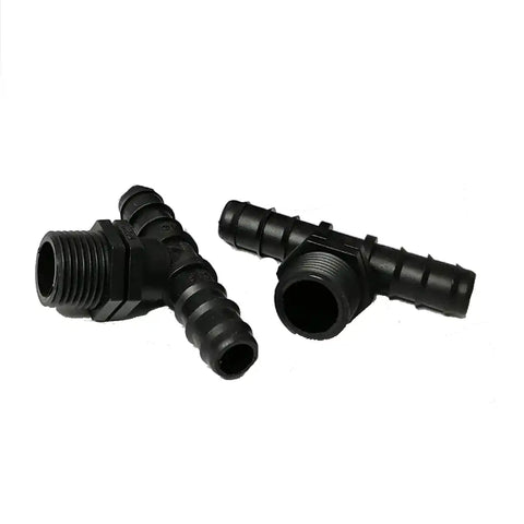 PVC Garden Male Tee Drip Irrigation Connector, UV Resistant 1/2 x13mm, 50 pcs
