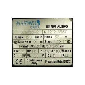 MaximusGreece CPM158-2 1HP Centrifugal Water Pump