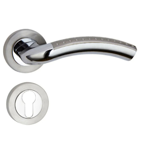 Milano A-140L Legue Zinc Lever Door Handle - Rose SN/CP