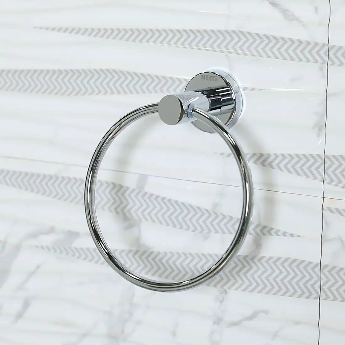 Milano Kika Towel Ring - Chrome Finish