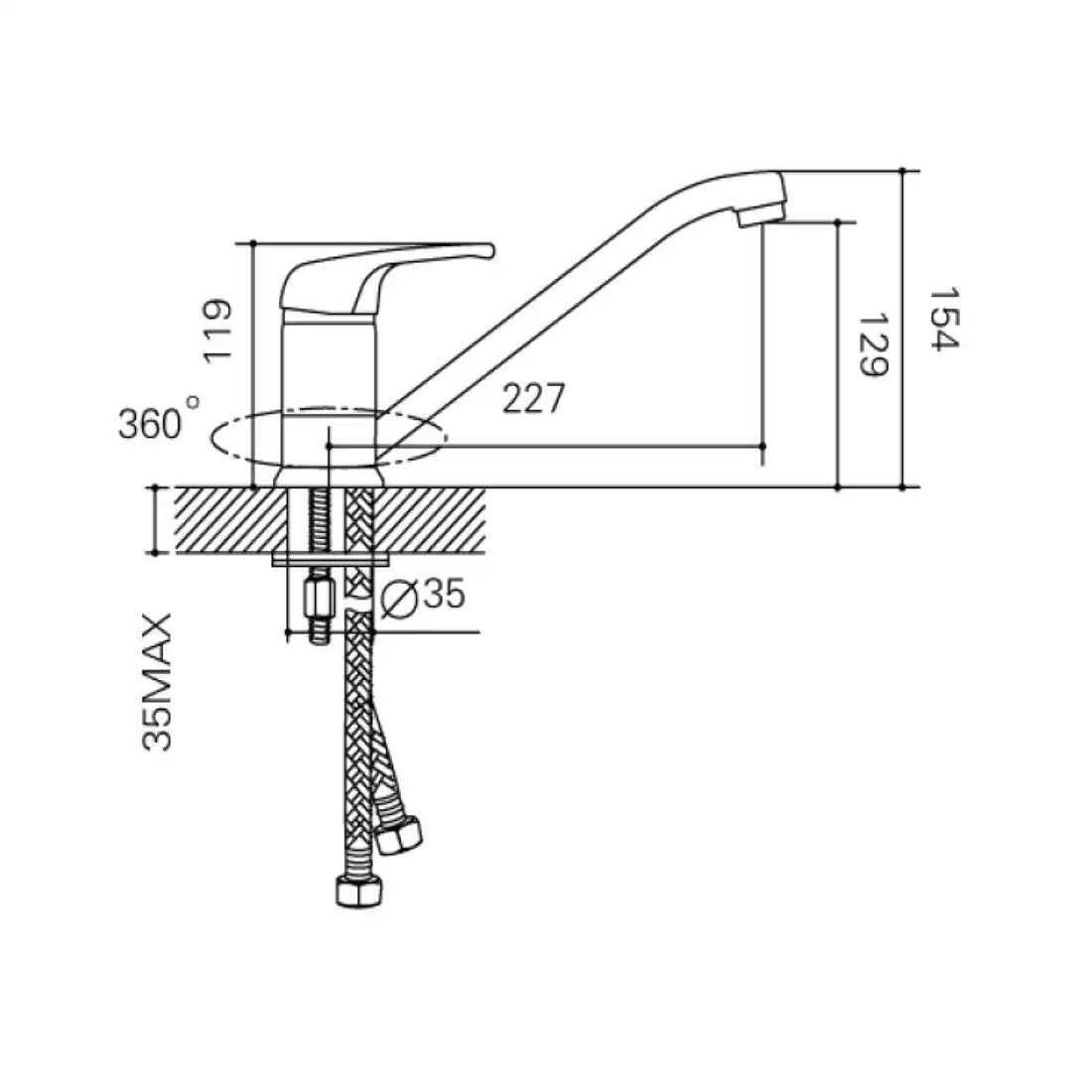Milano Tarki Sink Mixer - Chrome