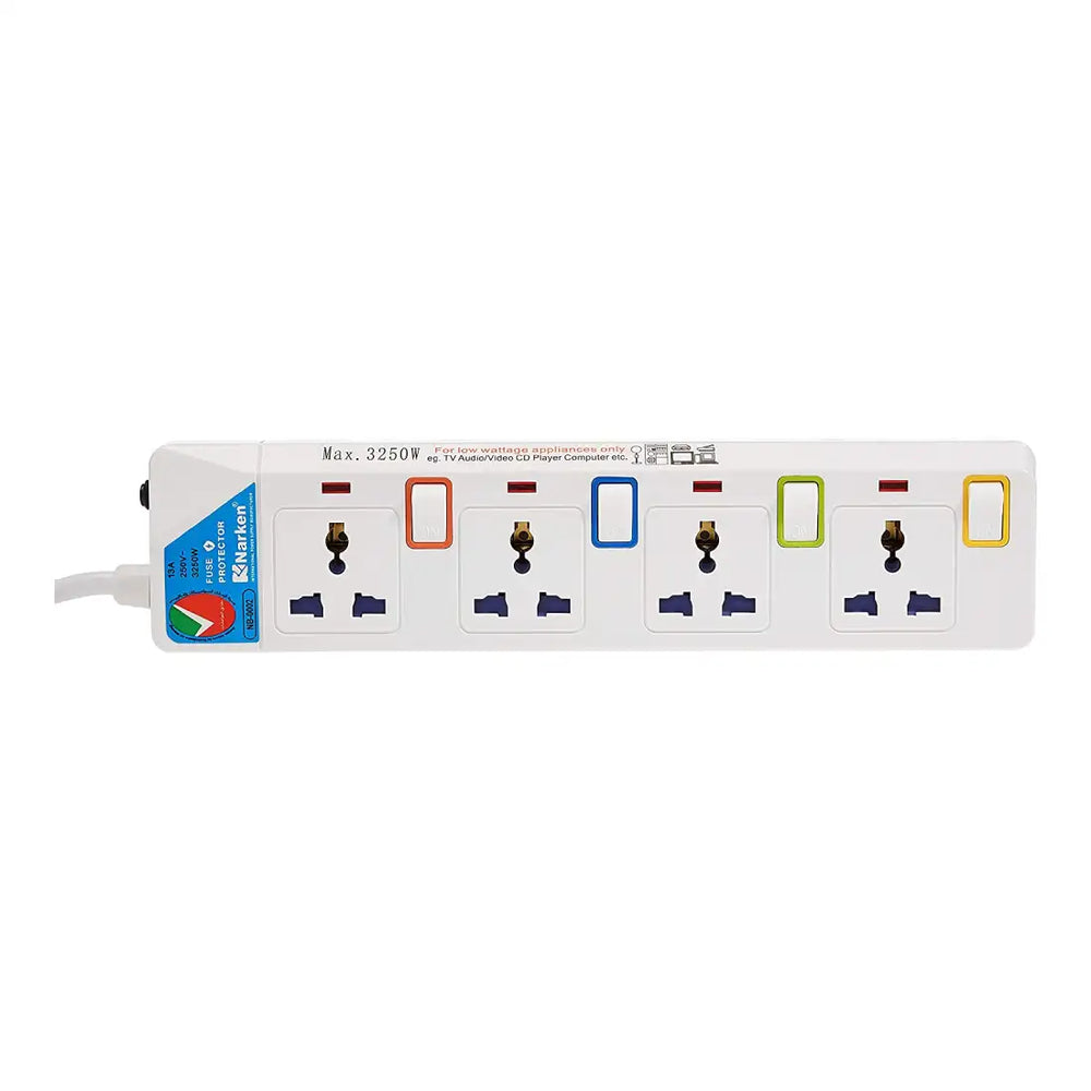 Narken NK-E104 4-Way Extension Cord 13A, 5m