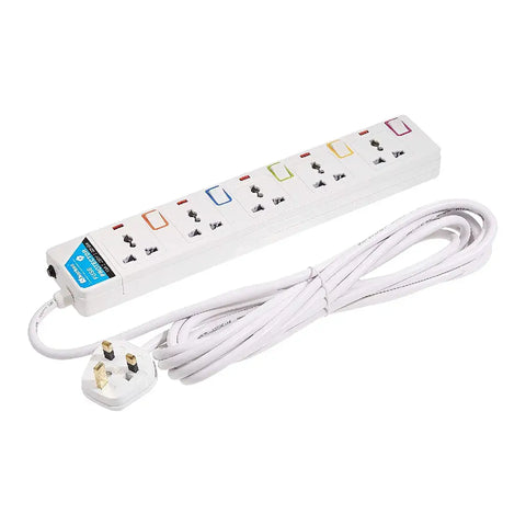 Narken NK-E105 5-Way Extension Cord 13A, 3m