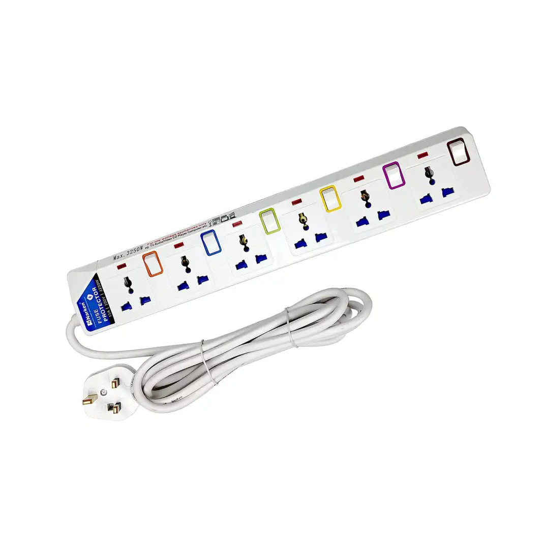 Narken NK-E106 6-Way Extension Cord 13A, 5m