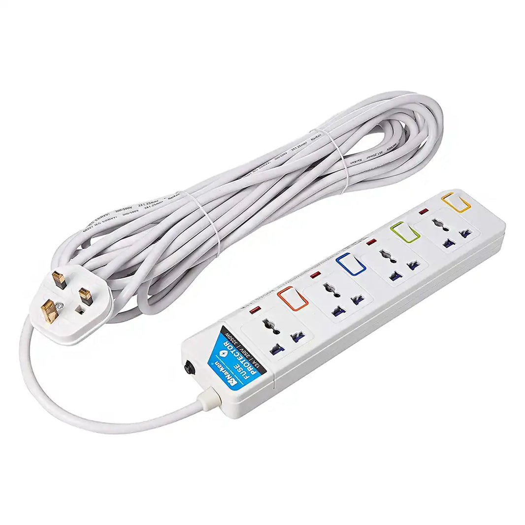 Narken TC-E4-10E 4-Way Extension Cord 13A, 10m