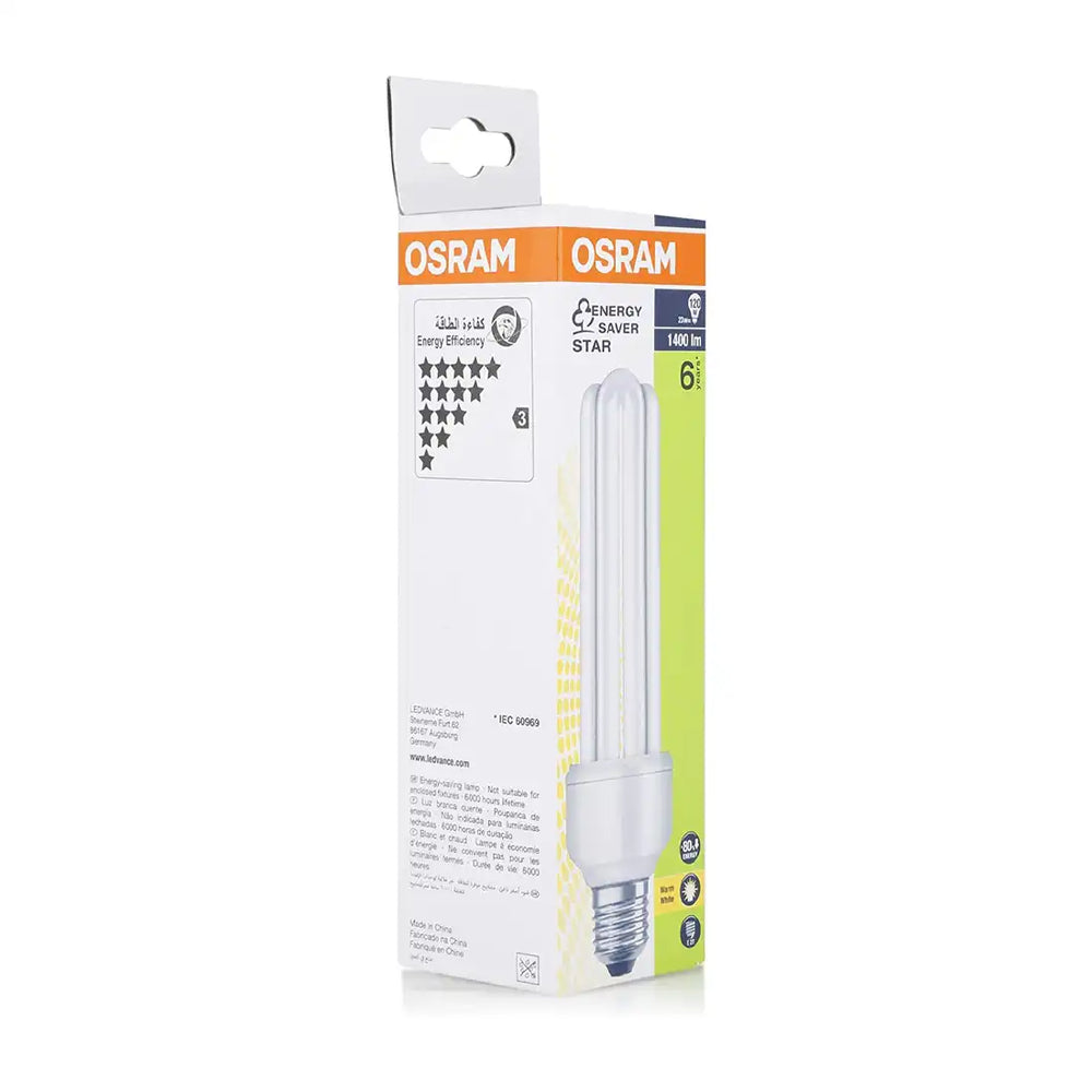 Osram Duluxstar Cool CFL Bulb, Energy Saving Lamp 23W, 1400lm, 2700K Warm White