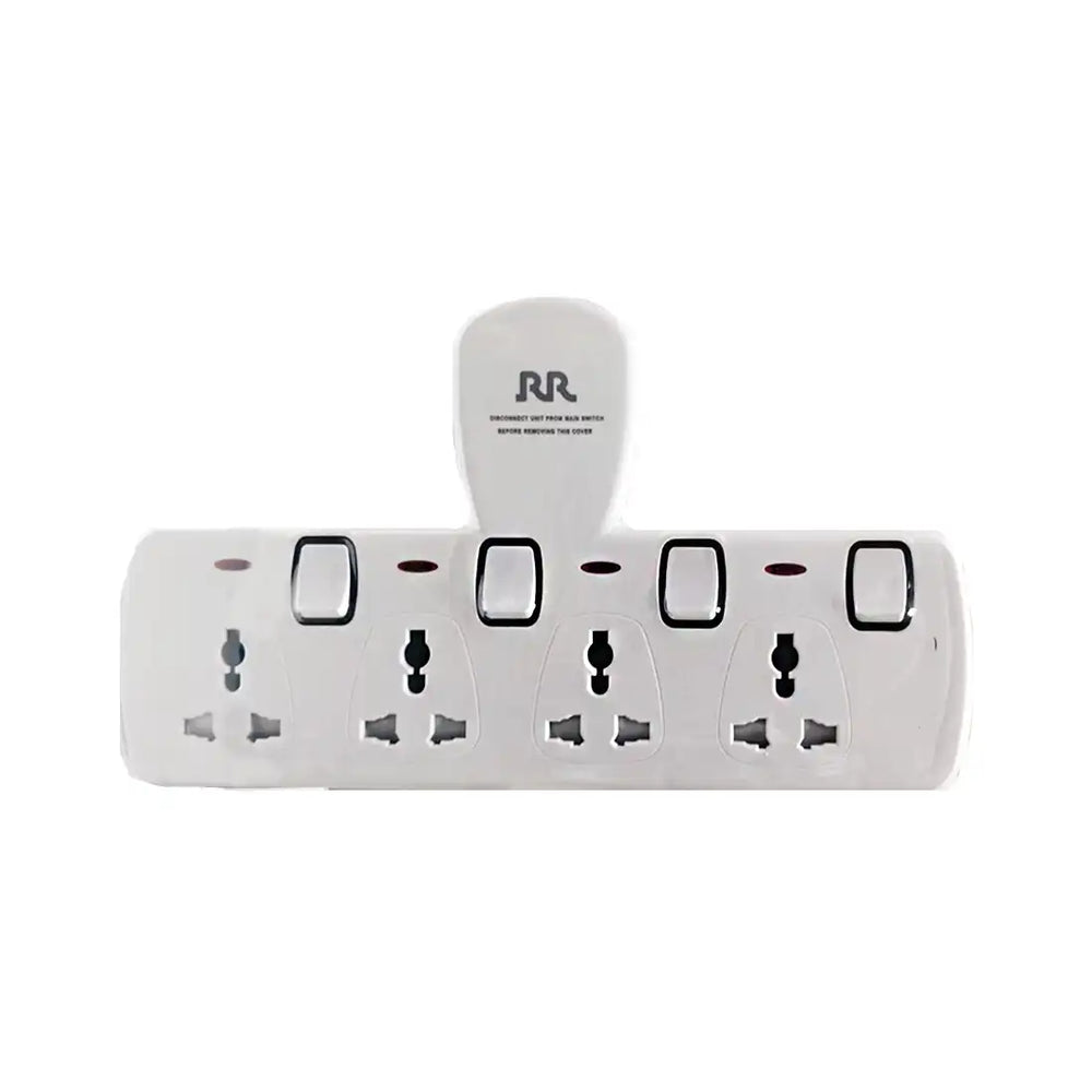 RR EB4UBS 4 Way Universal Wall Socket with Individual Switches
