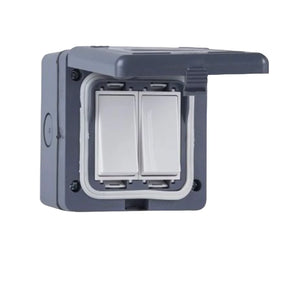 Schneider Electric GWP1622 Weatherproof Light Switch IP55 2 Gang 2 Way