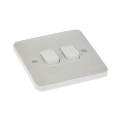 Schneider Electric Lisse 2 Way Plate Switch GGBL1022NIS, 2 Gangs 10AX - White - Slide 2
