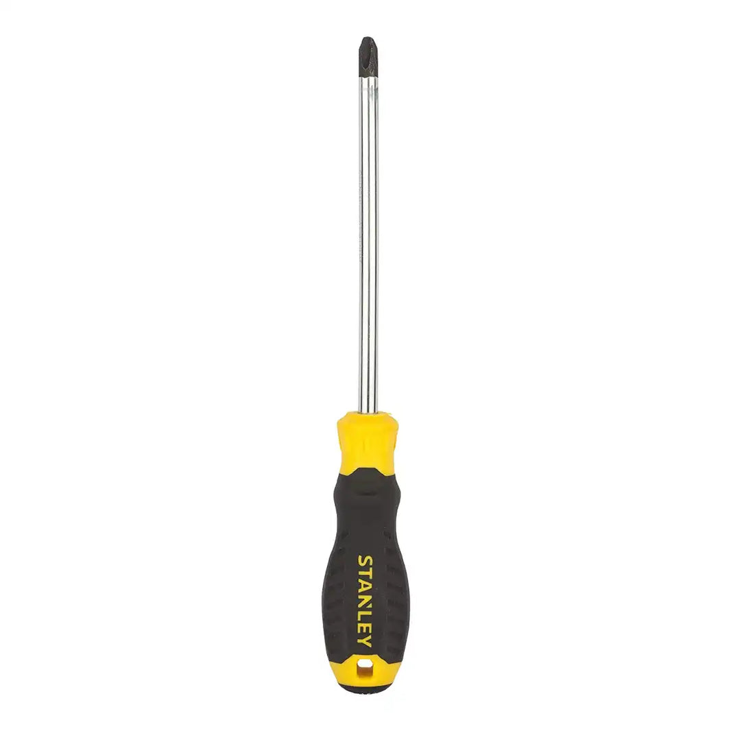 Stanley 2-65-173 Screwdriver with Magnetized Tip, Cushion Grip 3pt x 200 mm (+) Black & Yellow
