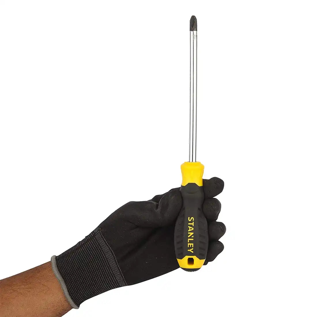 Stanley 2-65-173 Screwdriver with Magnetized Tip, Cushion Grip 3pt x 200 mm (+) - Black & Yellow