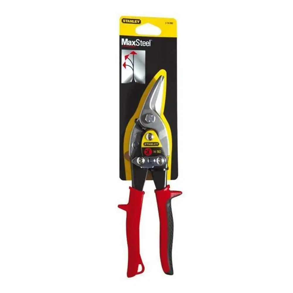 Stanley 214562 MaxSteel Aviation Snips, Left Cut - Red