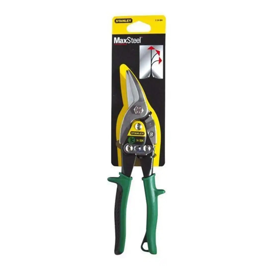 Stanley 214564 MaxSteel Aviation Snips, Right Cut - Green