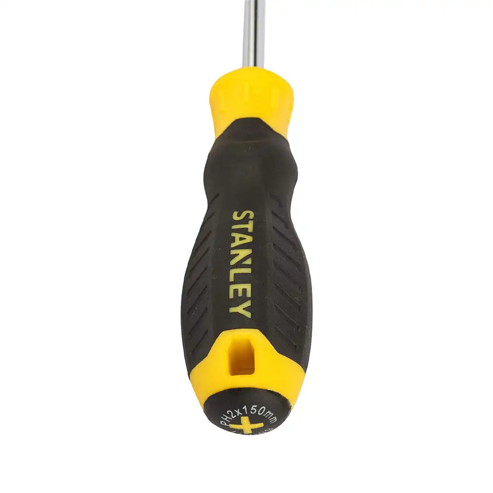 Stanley STMT60811-8 Phillips Screwdriver with Magnetized Tip, Cushion Grip PH2 x 150mm (+) Black & Yellow