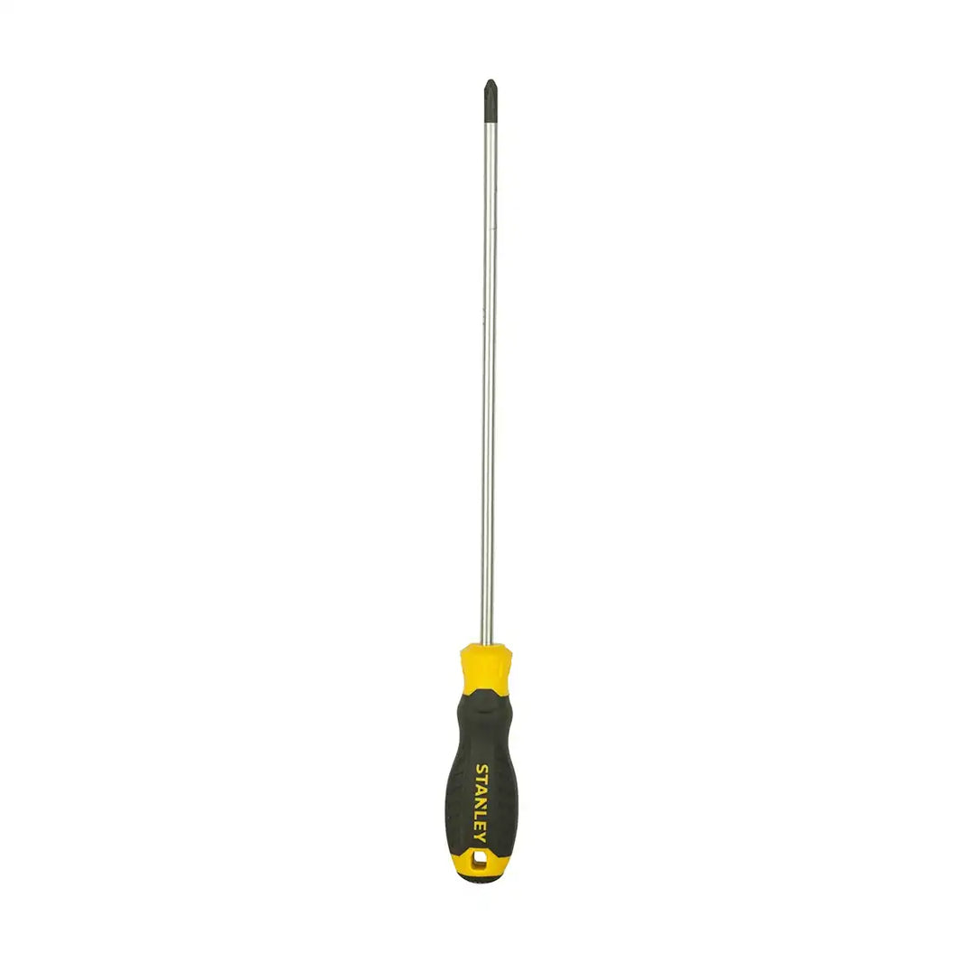 Stanley STMT60812-8 Phillips Screwdriver with Magnetized Tip, Cushion Grip PH2 x 200mm (+) Black & Yellow