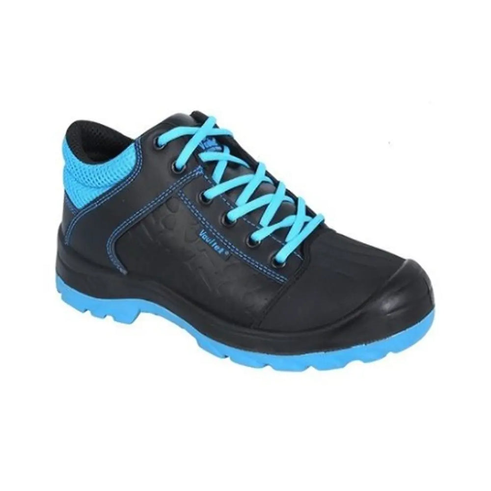 Vaultex BUC S3 High Ankle Steel Toe Leather Safety Shoes Blue & Black